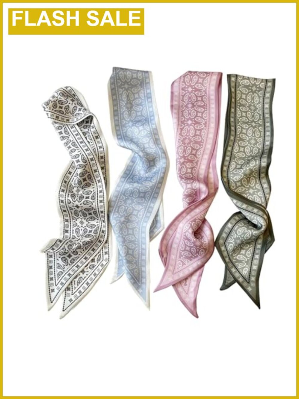 Hair Scarf Set for Women 35x2.36 Purse & Bag Scarves Lightweight Polyester